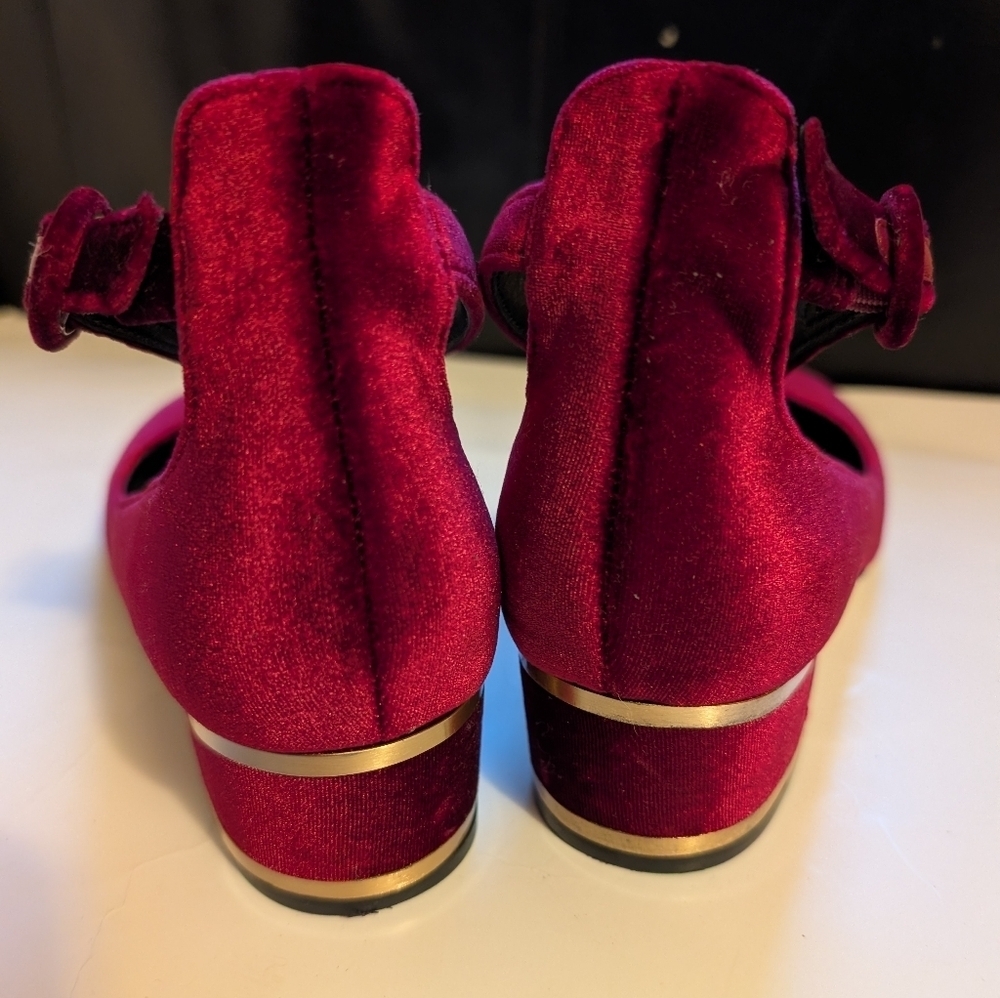 Brian Atwood Velvet Mary Jane shoes size 7.5 in VGUC - Picture 6 of 9